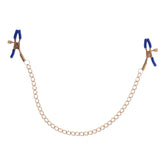 Sportsheets Sex & Mischief Cougar Chained Nipple Clamps With Cougar Chain Gold Nipple and Clit Clamps